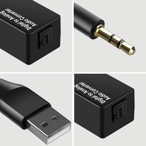 كابل بصري تناظري صوتي رقمي 3.5 مم إلى RCA USB محول Hdmi محول Aux Coax Box فيديو USB Spdif Slink Dac لجهاز استقبال التلفزيون الرقمي Dac محول محول بصري رقمي Toslink Decoder in Kuwait