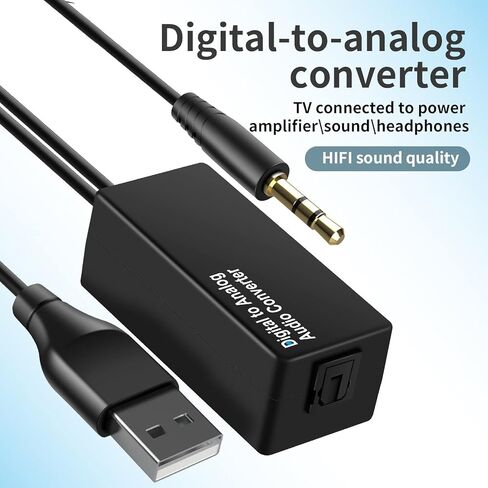 كابل بصري تناظري صوتي رقمي 3.5 مم إلى RCA USB محول Hdmi محول Aux Coax Box فيديو USB Spdif Slink Dac لجهاز استقبال التلفزيون الرقمي Dac محول محول بصري رقمي Toslink Decoder in Kuwait