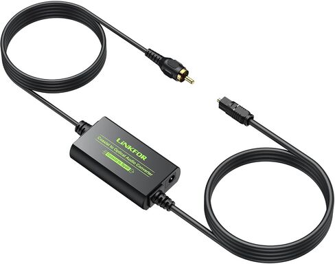 LiNKFOR 3.5mm to SPDIF Converter Analog to Digital Audio Adapter for Enhanced Sound Toslink Optical Output 3.5mm to Optical with Optical Cable for Amplifiers & Soundbars in Saudi Arabia