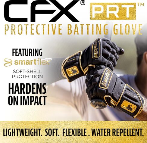 Franklin Sports MLB Batting Gloves - CFX Pro PRT Heavy Duty Protective Baseball + Softball Batting Gloves - Adult Padded Reinforced Leather Batting Gloves in Saudi Arabia