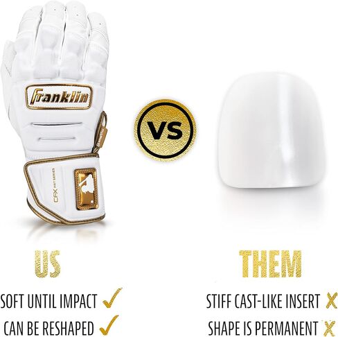 Franklin Sports MLB Batting Gloves - CFX Pro PRT Heavy Duty Protective Baseball + Softball Batting Gloves - Adult Padded Reinforced Leather Batting Gloves in Saudi Arabia