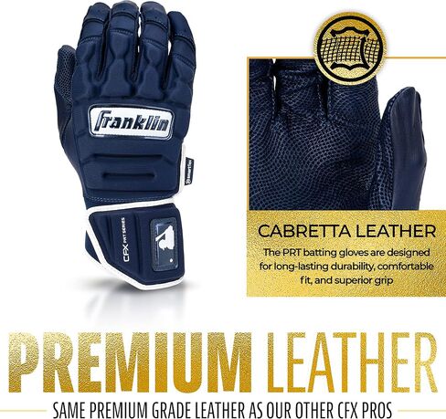 Franklin Sports MLB Batting Gloves - CFX Pro PRT Heavy Duty Protective Baseball + Softball Batting Gloves - Adult Padded Reinforced Leather Batting Gloves in Saudi Arabia