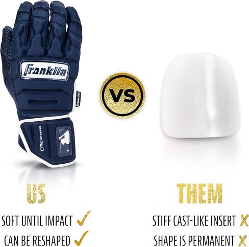 Franklin Sports MLB Batting Gloves - CFX Pro PRT Heavy Duty Protective Baseball + Softball Batting Gloves - Adult Padded Reinforced Leather Batting Gloves in Saudi Arabia