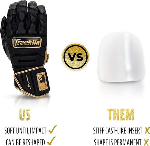 Franklin Sports MLB Batting Gloves - CFX Pro PRT Heavy Duty Protective Baseball + Softball Batting Gloves - Adult Padded Reinforced Leather Batting Gloves in Kuwait