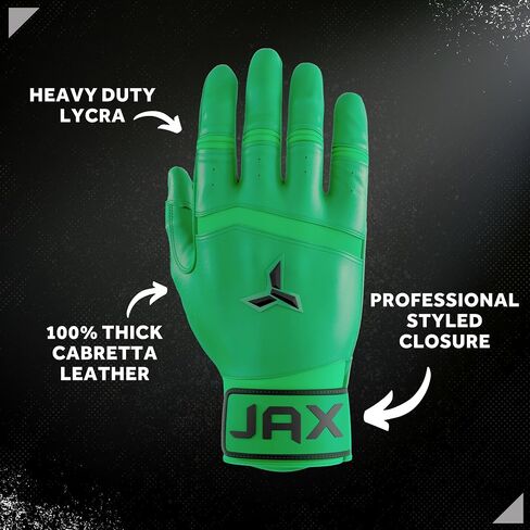 قفازات الضرب JAX - الموديل الأول - قفازات البيسبول للشباب والكبار - تقنية Pro Grip Web الاختيارية - قفازات البيسبول والكرة اللينة in Kuwait