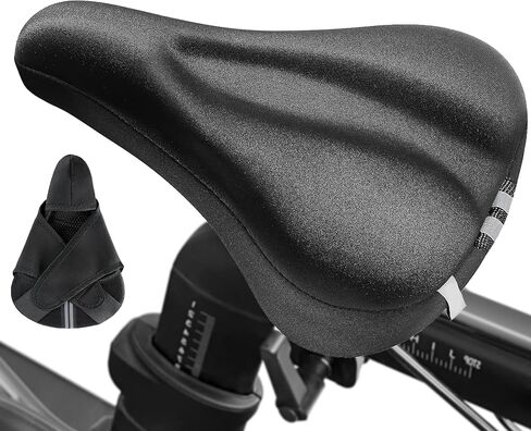 【New】Gel Bike Seat Cushion Cover Extra Soft padded Bicycle Seat Cover for Women Men, Most Comfortable Bike Saddle Cover Fits Peloton/Mountain/Stationary/Spin Class Exercise Bike Indoor&Outdoor Cycling in Kuwait