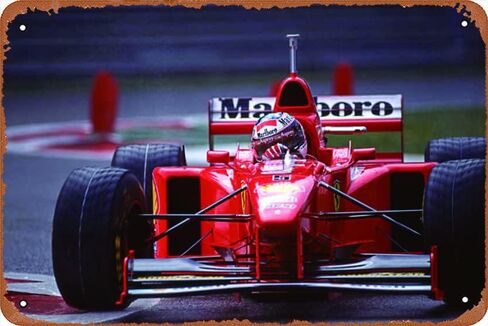 مايكل شوماخر، فيراري F310B لوحة معدنية مضحكة من القصدير مقاس 8 × 12 بوصة لتزيين الحائط في الأماكن المغلقة والمفتوحة in Kuwait