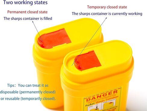 Portable Travel Sharps Container for Storing Needles and Small Blades etc 2 Pack in Kuwait