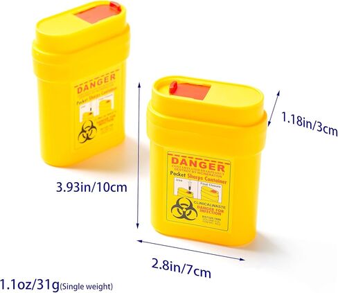 Portable Travel Sharps Container for Storing Needles and Small Blades etc 2 Pack in Kuwait