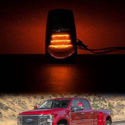 NSLUMO LED Cab Marker Lights Compatible w/ 2017-2022 F'ord F250 F350 Super Duty Front Amber Roof Mounted Cab Light Kit Smoked Lens OEM Fit Roof Running Cab Marker Lamps for Trucks in Saudi Arabia