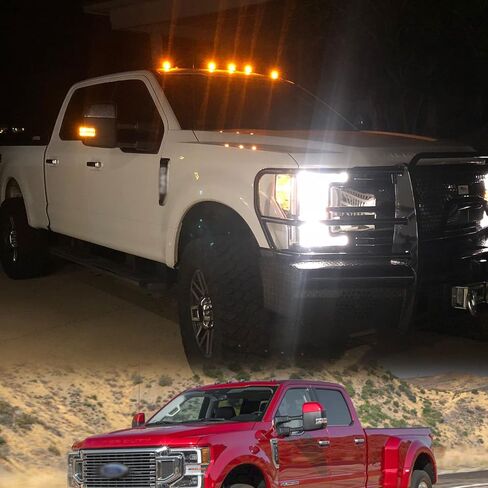 NSLUMO LED Cab Marker Lights Compatible w/ 2017-2022 F'ord F250 F350 Super Duty Front Amber Roof Mounted Cab Light Kit Smoked Lens OEM Fit Roof Running Cab Marker Lamps for Trucks in Saudi Arabia