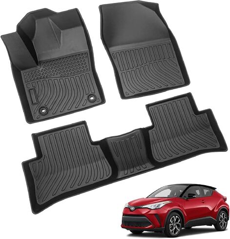 Landrol Car Floor Mats Replacement for Toyota CHR C-HR 2018-2022 Custom Fit Heavy Duty Odorless Carpets Durable All Weather Protection Liners Black in Saudi Arabia