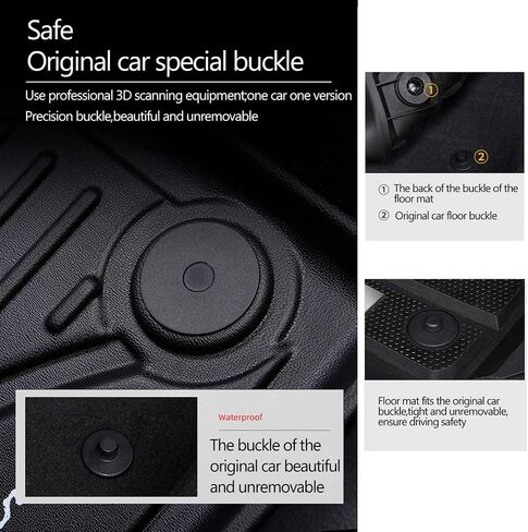 Landrol Car Floor Mats Replacement for Toyota CHR C-HR 2018-2022 Custom Fit Heavy Duty Odorless Carpets Durable All Weather Protection Liners Black in Saudi Arabia