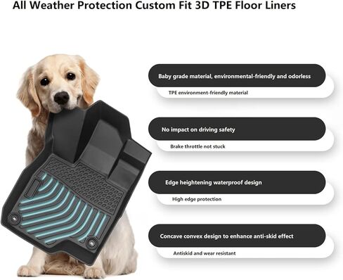 Landrol Car Floor Mats Replacement for Toyota CHR C-HR 2018-2022 Custom Fit Heavy Duty Odorless Carpets Durable All Weather Protection Liners Black in Saudi Arabia