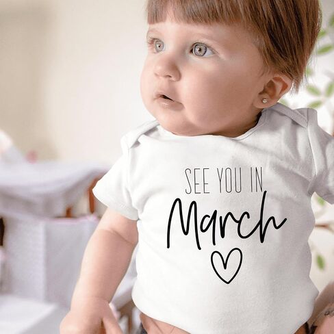 Baby Announcement See You In September Bodysuit Pregnancy Reveal Infant Shower Gift Coming Soon One-piece Romper in Saudi Arabia