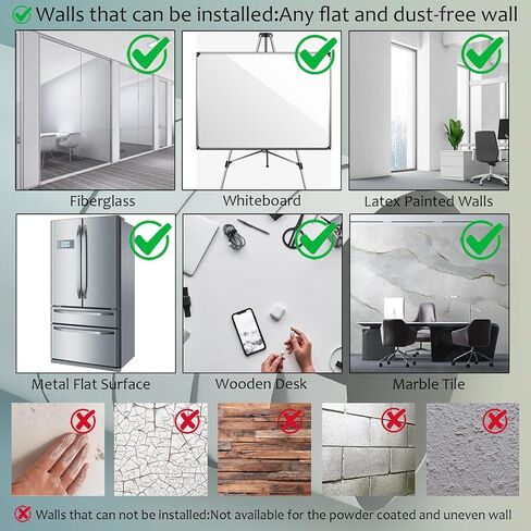 Magnetic Whiteboard Contact Paper - Self-Adhesive Dry Erase Board Sticker for Walls - Ideal Writing Surface for Office or Home - Includes Marker, Magnetic Eraser, and Holder in Saudi Arabia