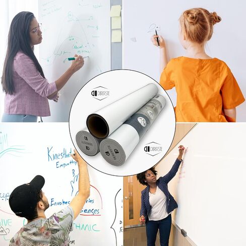 Magnetic Whiteboard Contact Paper - Self-Adhesive Dry Erase Board Sticker for Walls - Ideal Writing Surface for Office or Home - Includes Marker, Magnetic Eraser, and Holder in Saudi Arabia