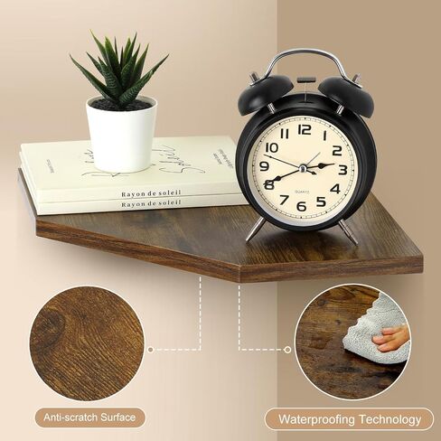 RoleDes Corner Shelf Wall Mount Floating Corner Shelves Organizer for Wall, Rustic Wood Wall Storage Display Shelves for Living Room Bedroom Bathroom Kitchen in Saudi Arabia