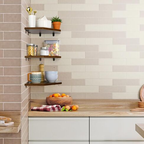RoleDes Corner Shelf Wall Mount Floating Corner Shelves Organizer for Wall, Rustic Wood Wall Storage Display Shelves for Living Room Bedroom Bathroom Kitchen in Saudi Arabia