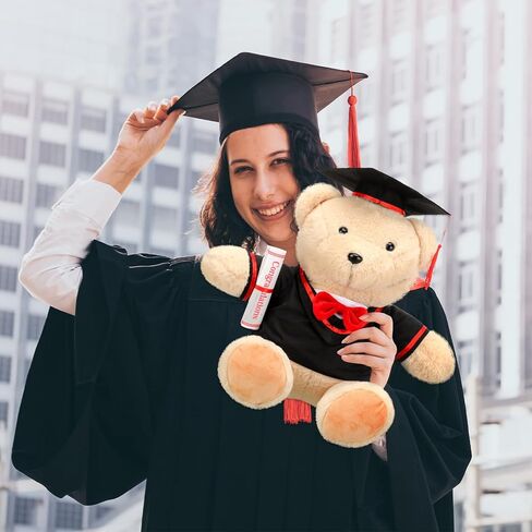 مجموعتان من ملابس الدب التخرج، قبعة التخرج وثوب يناسب معظم ملابس الدببة المحشوة مقاس 14-18 بوصة، ملابس الحيوانات المحشوة، زي الدب لصنع هدايا تخرج الحيوانات المحشوة الخاصة بك in Saudi Arabia