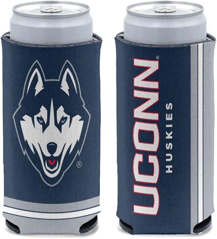 WinCraft Connecticut UConn Huskies Slim Can Cooler, 1-Pack, (Foldable, 2-Sided Design) in Saudi Arabia