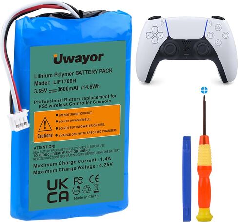 بطارية وحدة التحكم Uwayor PS5، بطارية 3600 مللي أمبير LIP1708 لجهاز Sony PS5 Playstation 5 DualSense CFI-ZCT1W وحدة التحكم اللاسلكية in Kuwait