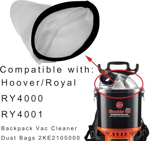 LanKstet 2KE2105000 حقيبة قماشية على الظهر، حقيبة غبار للتنظيف متوافقة مع حقائب الكتف هوفر، حقيبة ظهر Vac Pro، مكنسة كهربائية C2401 C2401-010/Royal RY4000 RY4001 in Kuwait