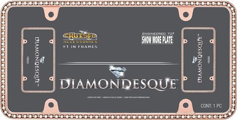 Cruiser Accessories 18130 Diamondesque License Plate Frame, Chrome/Clear in Saudi Arabia