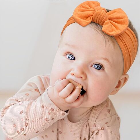 JOYOYO 3 Colors Soft Wide Turban Baby Headbands with 4.5 inches Hair Bow Headbands for Baby Girls Infants Newborn Hair Accessories Toddlers Kids and Children(Pink Purple Purple) in Saudi Arabia