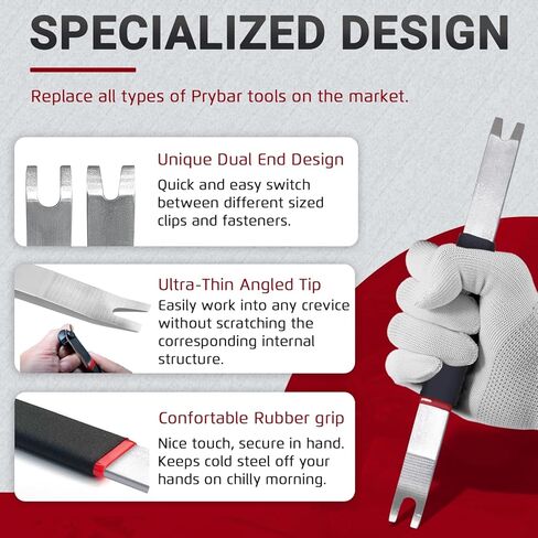 ترقية لجهاز Lisle 35460 مزيل رافع المشبك ذو طرفين، 4140 قضيب دفع فولاذي، أداة إزالة حواف متعددة الوظائف للوحة، زخرفة داخلية تلقائية، صفائح معدنية، مثبتات، مشابك تثبيت ممتصة للصدمات in Kuwait