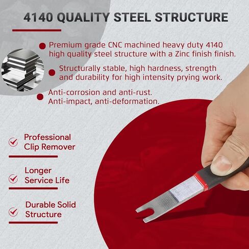 ترقية لجهاز Lisle 35460 مزيل رافع المشبك ذو طرفين، 4140 قضيب دفع فولاذي، أداة إزالة حواف متعددة الوظائف للوحة، زخرفة داخلية تلقائية، صفائح معدنية، مثبتات، مشابك تثبيت ممتصة للصدمات in Kuwait