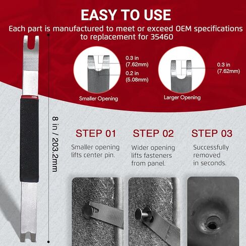 ترقية لجهاز Lisle 35460 مزيل رافع المشبك ذو طرفين، 4140 قضيب دفع فولاذي، أداة إزالة حواف متعددة الوظائف للوحة، زخرفة داخلية تلقائية، صفائح معدنية، مثبتات، مشابك تثبيت ممتصة للصدمات in Kuwait