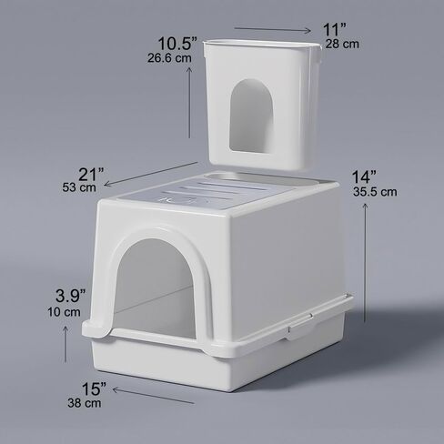 HOP Rabbit Litter Box, Less Mess Designed for Rabbits/Bunnies. Includes Built-in and Removable Hay Feeder and Cover. Dishwasher Safe and BPA-Free. Cat, Guinea Pig and Chinchilla Friendly Too. in Saudi Arabia