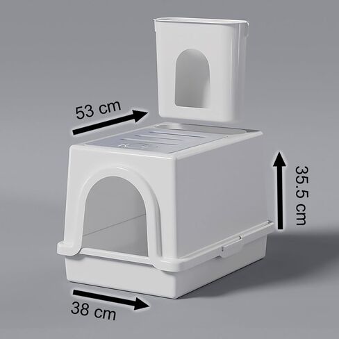 HOP Rabbit Litter Box, Less Mess Designed for Rabbits/Bunnies. Includes Built-in and Removable Hay Feeder and Cover. Dishwasher Safe and BPA-Free. Cat, Guinea Pig and Chinchilla Friendly Too. in Saudi Arabia
