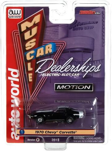 Auto World Thunderjet Baldwin Motion - 1970 شيفروليه كورفيت (أسود) HO Slot Car in Kuwait
