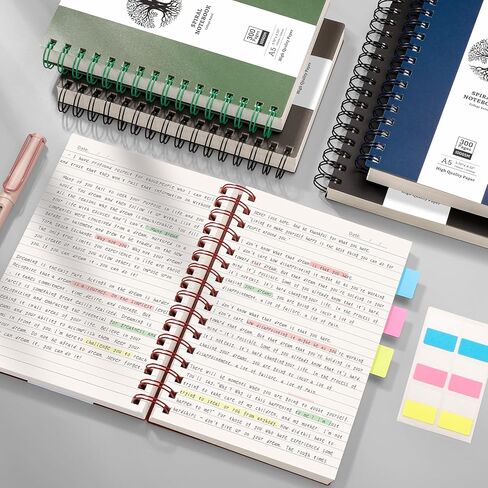 AHGXG Spiral Journal Notebook - College Ruled Notebook 8.5" x 11", 300 Pages Thick Journal for Women, 100GSM Thick Paper, Plastic Hardcover A4 Journal for Writing Work School Supplies, Pink in Kuwait