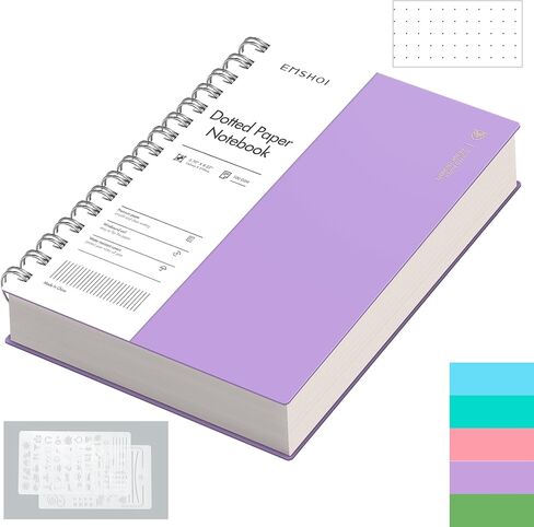 EMSHOI A5 Spiral Notebook Bullet Dotted journal, Small 5.7" X 8.22", 300 Pages/150 Sheets, 100gsm Dot Grid Paper, Waterproof Hardcover, for Office School Women Men Work Writing Notes-Pink in Saudi Arabia
