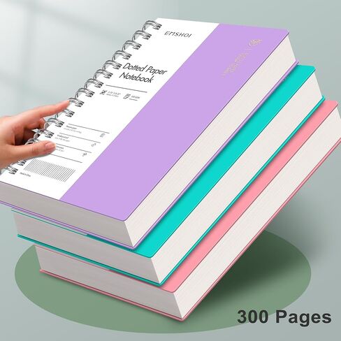 EMSHOI A5 Spiral Notebook Bullet Dotted journal, Small 5.7" X 8.22", 300 Pages/150 Sheets, 100gsm Dot Grid Paper, Waterproof Hardcover, for Office School Women Men Work Writing Notes-Pink in Saudi Arabia