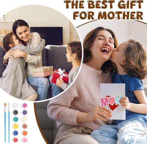 Yousoontic 12pcs لون الخشب الخاص بك سلاسل المفاتيح عيد الأم الحرف للبنين الفتيات أفضل الهدايا أمي فارغة زهرة القلب فراشة قوس قزح على شكل سلاسل المفاتيح هدايا عيد ميلاد أمي من ابن ابنة in Kuwait