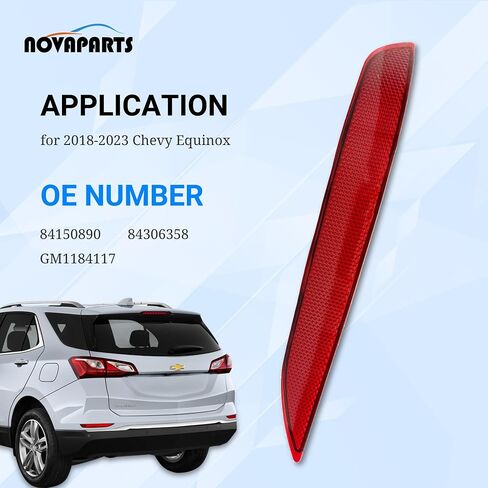 عاكس المصد الخلفي للجانب الأيسر من NOVAPARTS لـ 2018 2019 2020 2021 2022 2023 Chevy Equinox 84150890 84306358 GM1184117 in Saudi Arabia