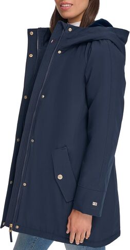 Tommy Hilfiger Women's Hooded Aline Soft Softshell Rain Coat in Saudi Arabia