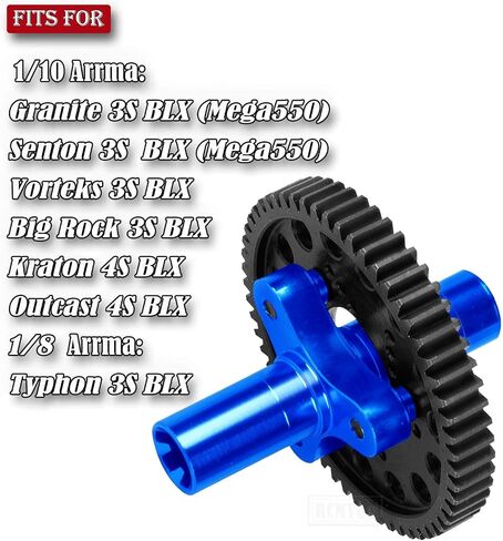 قابض شبشب RCMYou 57T Spur Gear مع تروس 15T/16T/17T تناسب تروس تروس 3.175 مم (1/8 بوصة) ترقيات متوافقة مع عمود 1/10 Granite/Senton/Big Rock/Vorteks 3s، Kraton/Outcast 4S، 1/8 Typhon 3S، الأزرق الداكن in Saudi Arabia