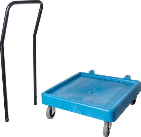 منتجات Carlisle FoodService E-Z Glide Warewashing Rack Dolly Dishwashing Rack Dolly مع استنزاف ومقبض للمطبخ والمطاعم، بلاستيك، 22.5 × 22.5 × 8 بوصة، أسود in Saudi Arabia