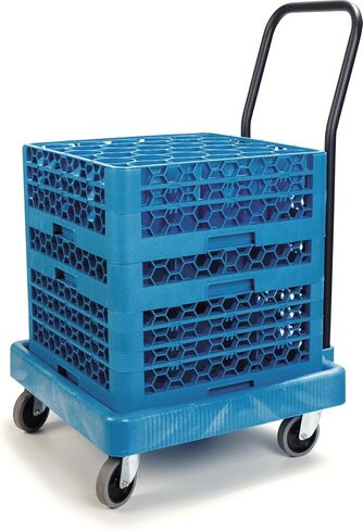 منتجات Carlisle FoodService E-Z Glide Warewashing Rack Dolly Dishwashing Rack Dolly مع استنزاف ومقبض للمطبخ والمطاعم، بلاستيك، 22.5 × 22.5 × 8 بوصة، أسود in Saudi Arabia