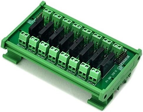 Electronics-Salon DIN Rail Mount DC24V 8 Channels DC-AC 2Amp G3MB-202P Solid State Relay SSR Module Board. in Saudi Arabia