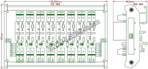 Electronics-Salon DIN Rail Mount DC24V 8 Channels DC-AC 2Amp G3MB-202P Solid State Relay SSR Module Board. in Saudi Arabia