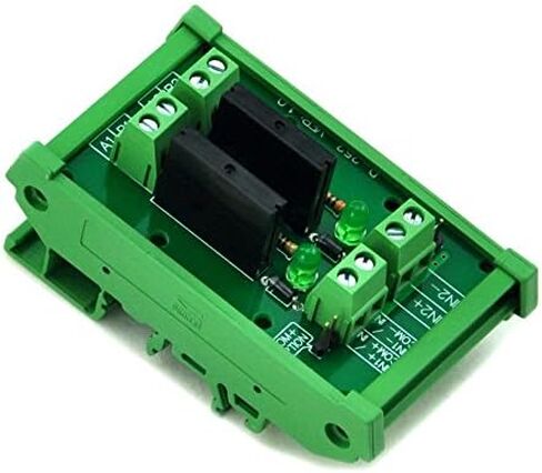 Electronics-Salon DIN Rail Mount DC24V 8 Channels DC-AC 2Amp G3MB-202P Solid State Relay SSR Module Board. in Saudi Arabia