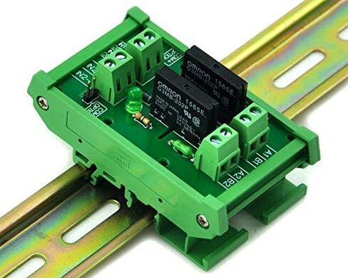 Electronics-Salon DIN Rail Mount DC24V 8 Channels DC-AC 2Amp G3MB-202P Solid State Relay SSR Module Board. in Saudi Arabia