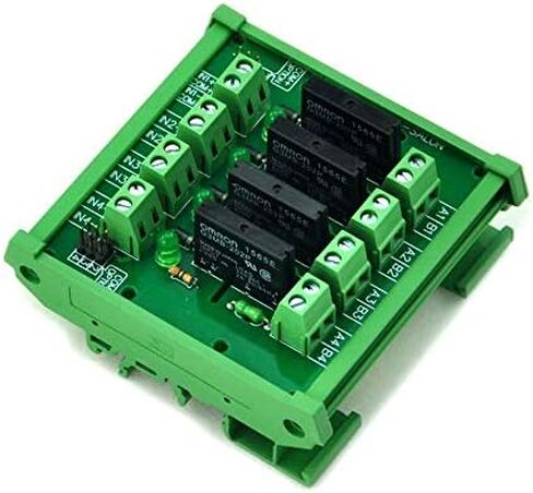 Electronics-Salon DIN Rail Mount DC24V 8 Channels DC-AC 2Amp G3MB-202P Solid State Relay SSR Module Board. in Saudi Arabia