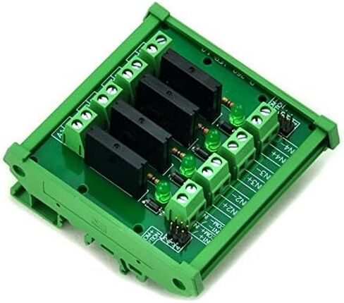 Electronics-Salon DIN Rail Mount DC24V 8 Channels DC-AC 2Amp G3MB-202P Solid State Relay SSR Module Board. in Saudi Arabia